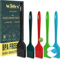 Walfos Silicone Basting Brush Set, 5 Pieces Heat Resistant Pastry Brush, Perfect for Baking,BBQ Grill,Kitchen Cooking,Strong Steel Core and One-Pieces Design,BPA Free and Dishwasher Safe