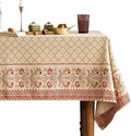 ISAENNE Designer Linen Floral Small Rectangle Tablecloth,Pale Yellow Farmhouse Indoor Table Cloth,Durable Decor Tablecloths for Dining Kitchen Thanksgiving Christmas,55"*71"-Chamonix A