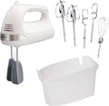 Hamilton Beach 6-Speed Electric Hand Mixer with Whisk, Dough Hooks and Easy Clean Beaters, Powerful 275 Watt Motor, Snap-On Storage Case, White