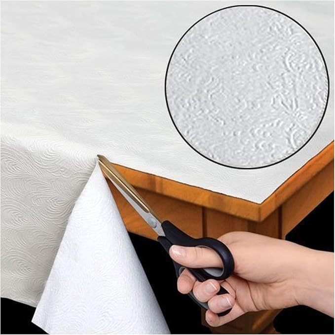Home Bargains Plus Quilted Heavy Duty Table Pad Protector with Flannel Backing, Cut to Fit, Heat Resistant, Wipe Clean, Protects Table from Spills and Scratches, White, 52” x 120” Rectangle