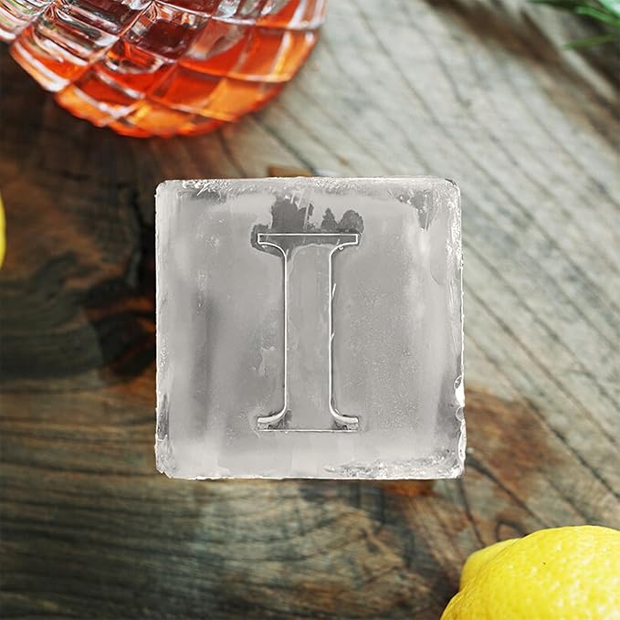 Letter I Monogram Ice Cube Mold Custom Ice Cube Mold 2 Inch Big Initials Silicone Ice Cube Tray Gifts for DAD Gifts for Him