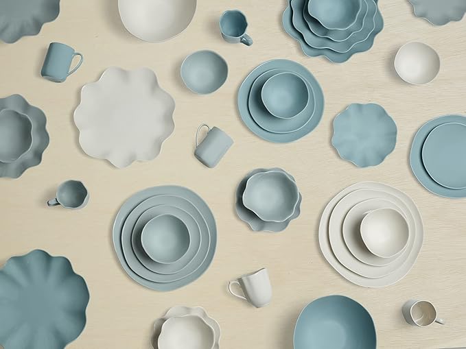Portmeirion Sophie Conran Floret 12 Piece Dinnerware Set | Service for 4 | Elegant Dinnerware Serving Plates | Appetizer, Buffet, Dinner, and Lunch Plates | Dishwasher Safe – Dove Gray