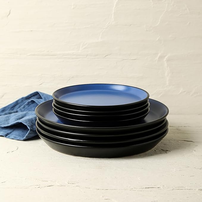 Stone Lain Albie 20-Piece Dinnerware Set Stoneware, Blue and Black