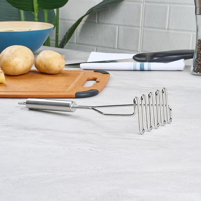 Restaurantware-German Standard Wire Mashers With Ergonomic Handle, 6 Heavy-Duty Potato Mashers - Dishwashable, Durable, Stainless Steel Food Masher, For Avocado, Beans, Sweet Potatoes, And, More