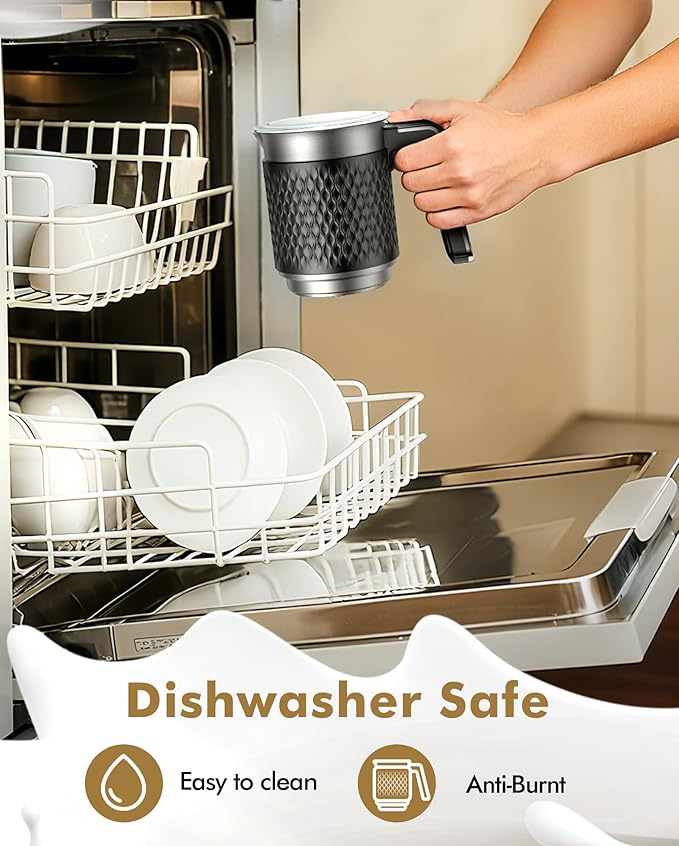 5 In 1 Milk Frother, Electric Milk Frother and Steamer 11.8oz Automatic Milk Steamer Hot & Cold Foam Maker, Milk Warmer Dishwasher Safe & Silent Working for Coffee,Latte,Cappuccino,Hot Chocolate