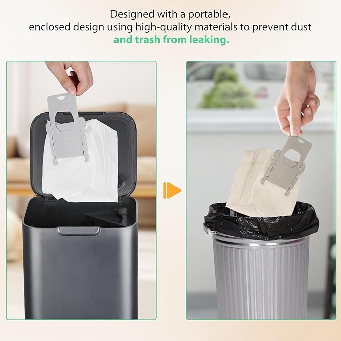 12 Pack Vacuum Bags for iRobot Roomba i7+, i1+, i2+, i3+, i4+, i5+, i6+, i8+, j6+, j7+, j8+, j9+, s9+, Combo i5+, j5+, j7+, j9+ – High-Efficiency Clean Base Dirt Disposal Replacement Bags