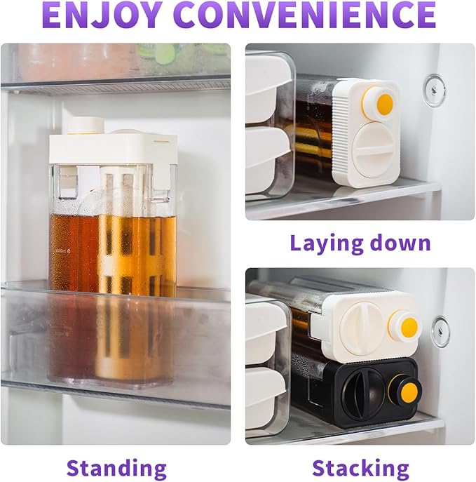 MAVO Cold Brew Coffee Maker, 27oz Iced Coffee Maker and Tea Brewer, Fine Mesh Filter, Leak-Proof Seal, Removable Design for Easy Cleaning, Durable Tritan Material, Space Saving - Home and Camping