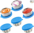 6x1.6 Oz Salad Dressing Containers With Lids, Small Leakproof Reusable Stainless Steel Salad Dressing Container To Go For Lunch Boxes,Sauce containers, Picnics,Travel Meal Prep And Kitchen Storage.