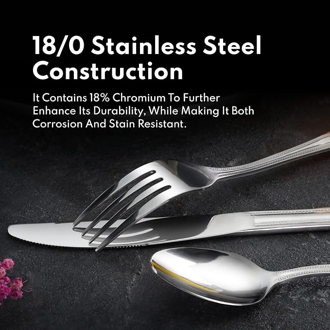 New Star Foodservice 58642 Rose Pattern, 18/0 Stainless Steel, Dinner Fork, 7.2-Inch, Set of 12