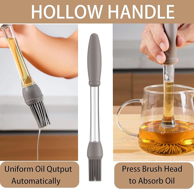 4-Pack Heat-Resistant Silicone Basting Brushes for Cooking - Ideal for Spreading Oil,Sauces,Butter,Perfect for BBQ,Baking,Grilling and Outdoor Use