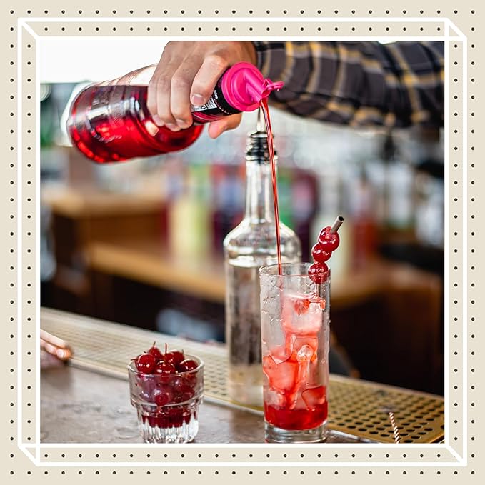 Finest Call Premium Grenadine Syrup Drink Mix, 1 Liter Bottle (33.8 Fl Oz), Pack of 6