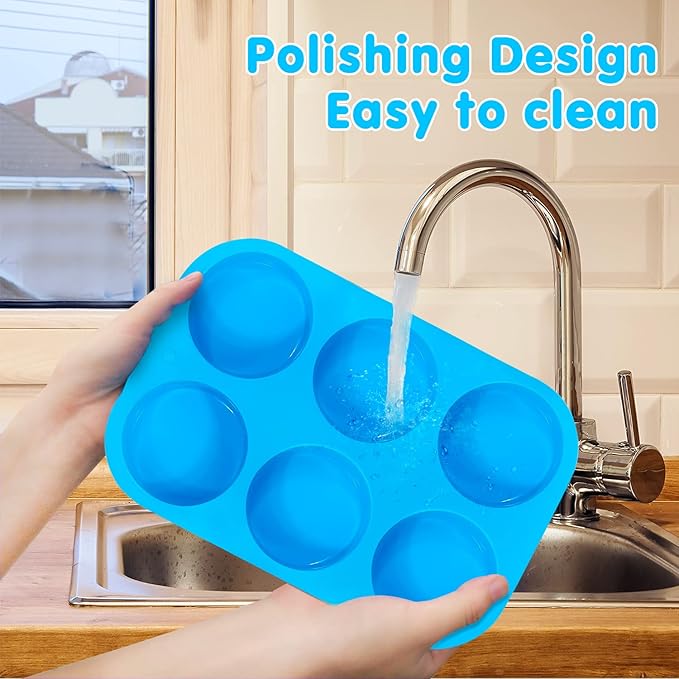 Walfos Oreo Molds Silicone, Non-Stick Round Chocolate Covered Oreos Mold for Candy, Cookies, Pudding, Soap, Jello, Set of 4 (Blue/Green)