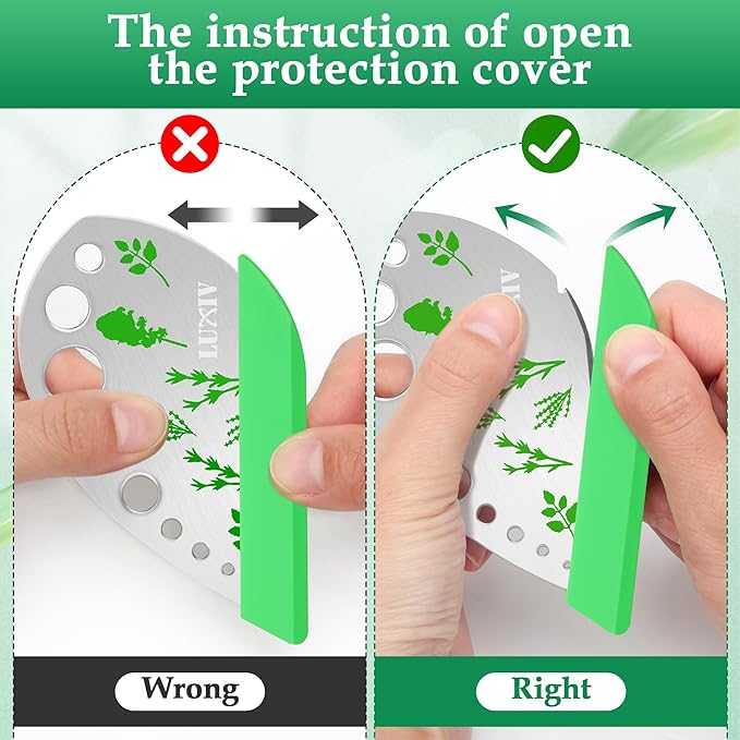 Herb Stripper 9 holes, Luxiv Stainless Steel Kitchen Herb Leaf Stripping Tool LooseLeaf Kale Razor Metal Herb Pealer for Kale, Chard, Collard Greens, Thyme, Basil, Rosemary (1 pack) (2, green)