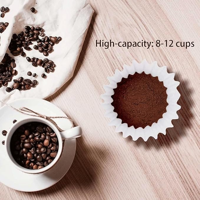 300pcs 12-Cup Commercial Coffee Filters (4 ¼ Inch base, 2 ¾ Inch Walls, 9 ¾ Inch Laying Flat) Large Coffee Filters Premium Paper with 12-Cup Home & Commercial Machines(X6-300)