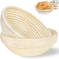 Banneton Bread Proofing Basket: 2 PCS Sourdough Proofing Basket with Liner - Round Banneton Basket for Baking