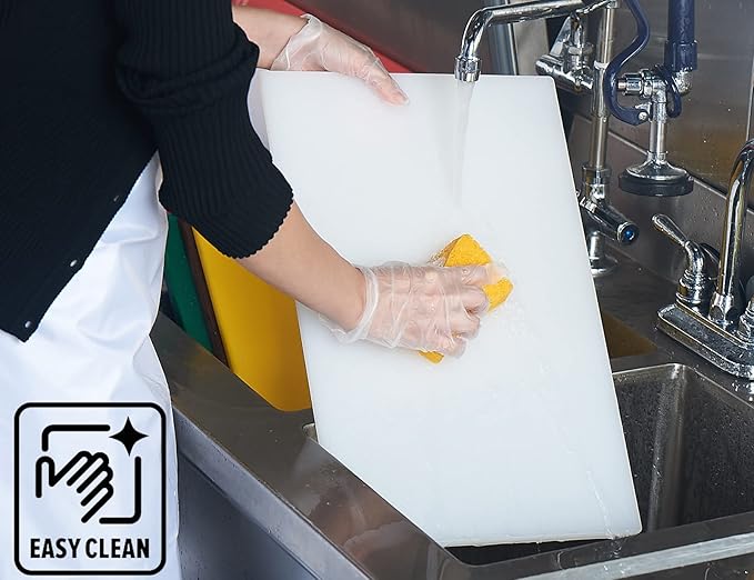 CURTA Cutting Boards for Kitchen, 30" x 18" x 0.5" White Color Coded Plastic Commercial Chopping Board with Anti Slip Surface Dishwasher Safe
