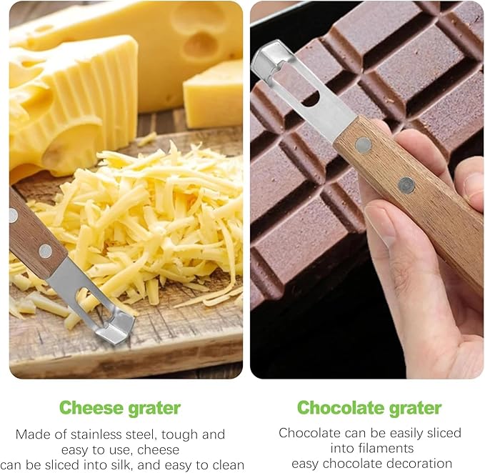1Pc Lemon Zester and Channel Knife, Walnut Wood and Stainless Steel Bar Tool for Bartenders, Versatile Tool and Peeler for Cocktails