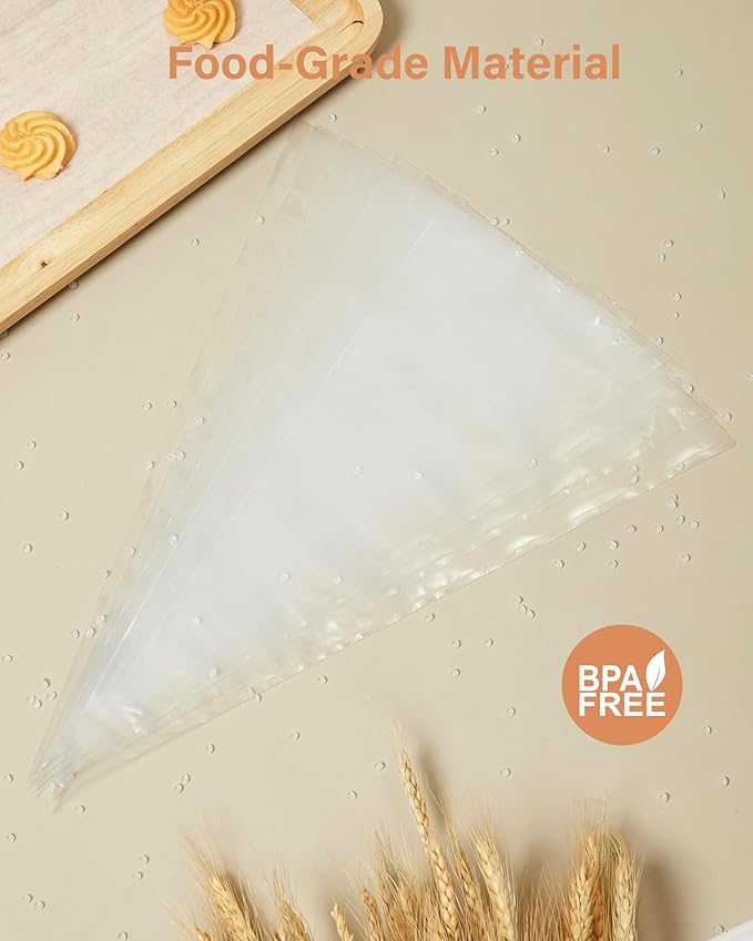 Kootek 12" Piping Bags (100Pcs), Disposable Pastry Bags Anti Burst Icing Frosting Bag Thick Cake Decorating Bags for Cookie, Cupcake, Candy, Baking Supplies Tools