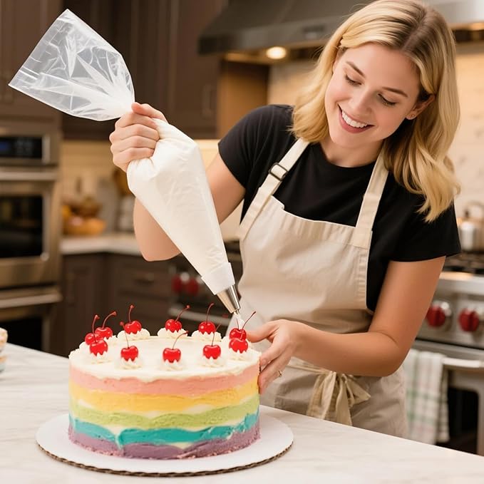 Extra Large 26 Inch Piping Bags 50 Pack - HOMIOVE XXL Disposable Piping Icing Bags Anti-Burst Thick Pastry Bags Frosting Bags Anti Burst Cake Decorating Bags for Cake Decorating, Cupcakes, Macarons