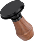 Normcore Espresso Tamper 51mm, V4.1 Spring Loaded Coffee Tamper with Click Feedback, Titanium PVD Flat Base, Walnut Handle, Silicone Stand, Barista Tool for 51mm Portafilter
