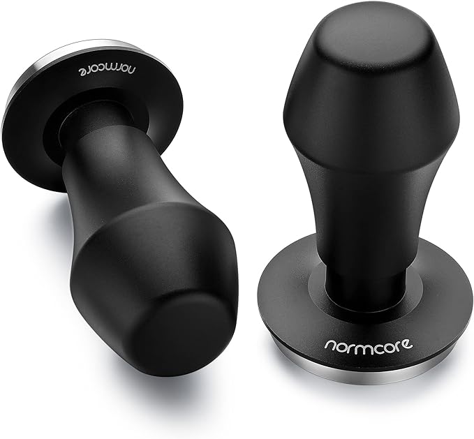 Normcore 58.5mm Espresso Coffee Tamper V4 - Spring Loaded Tamper With Stainless Steel Ripple Base - 15lb / 25lb / 30lbs Replacement Springs - Anodized Aluminum Handle and Stand