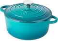 Cast Iron Dutch Oven with Lid – Non-Stick Ovenproof Enamelled Casserole Pot – Sturdy Dutch Oven Cookware – Teal, 3.1-Quart, 22cm – by Nuovva