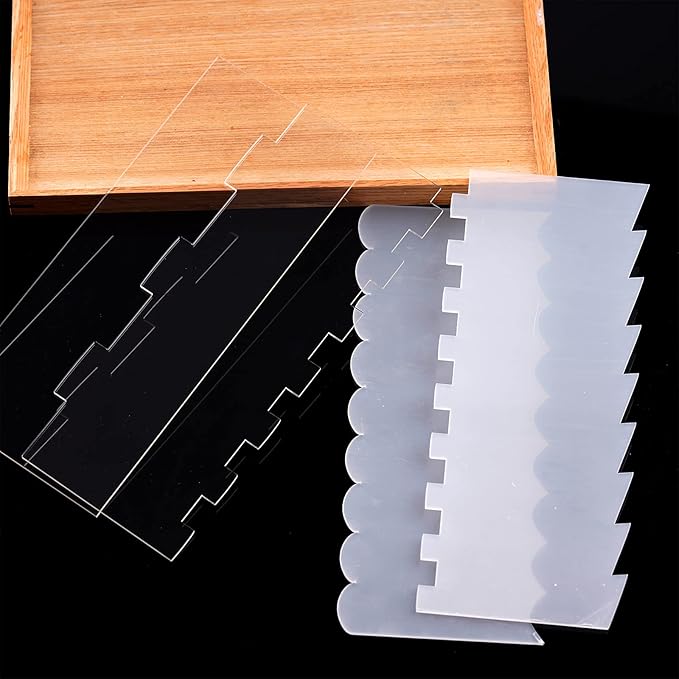 Acrylic Cake Scraper Decorating Contour Comb 9.45 Inch Cake Buttercream Icing Smoother Edge Tool Pastry Cutter Kitchen Baking Tools for DIY Different Shapes of Cake Edges,4 Pieces 7 Styles