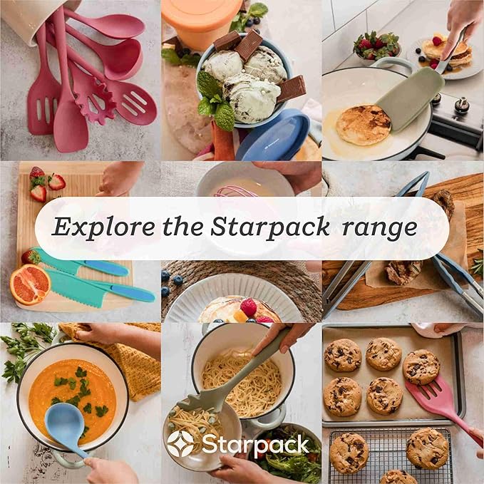 StarPack Premium Silicone Kitchen Tongs Set of 2 (9-Inch & 12-Inch) - Stainless Steel with Non-Stick Silicone Tips, High Heat Resistant to 480°F, For Cooking, Serving, Grill, BBQ & Salad (Gray Black)