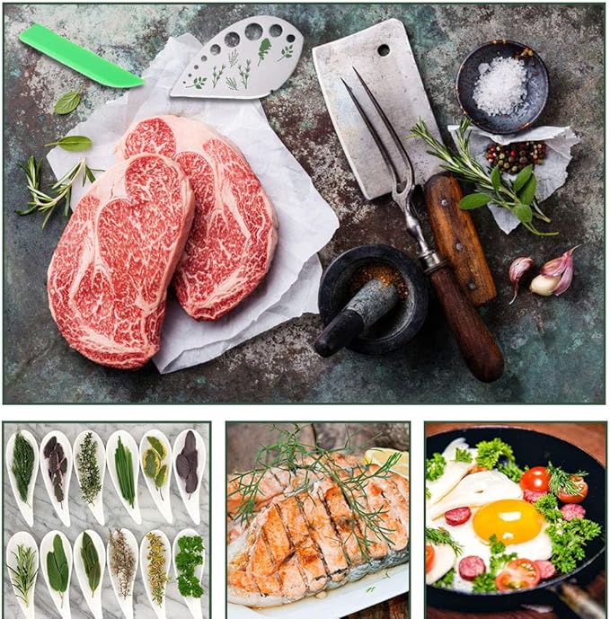 3 Pack Stainless Steel Herb Cutter Stripper, 9 Holes Kitchen Leaf Herb Stripper, 2 in 1 Design Herb Stripper Tool, Herb Leaf Stripping Tool Metal Herb Pealer Remover