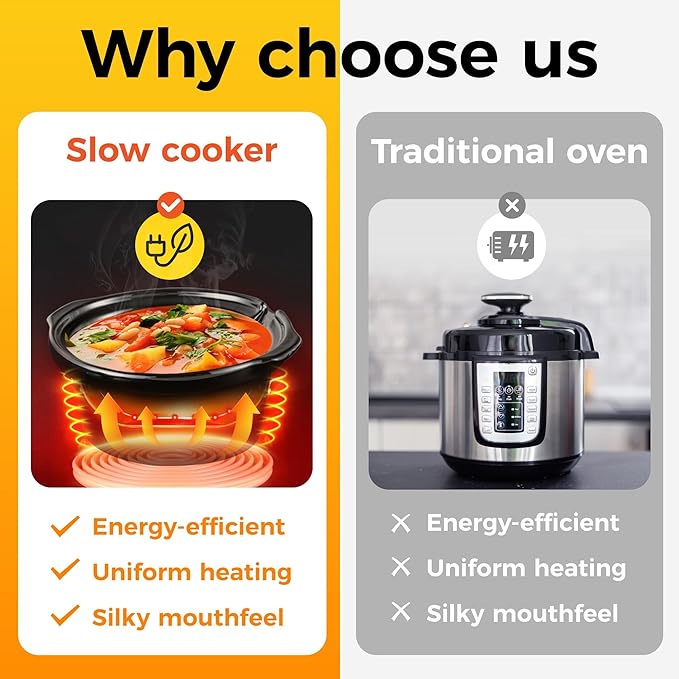 Sunvivi Double Slow Cooker,2 Pot Small Mini Crock Buffet Servers and Warmer,Dual Pot Oval Manual Slow Cooker with Adjustable Temp Removable Ceramic Pot,Stainless Steel, Total 2.5 Quarts Red