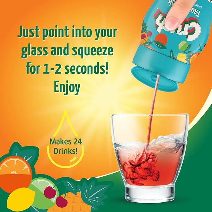 Crush, Fruit Punch, Liquid Water Enhancer – New, Better Taste (4 Bottles, Makes 96 Flavored Water Drinks) 1.62 Fl Oz (Pack of 1)