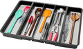 madesmart Expandable Utensil Tray - Granite| CLASSIC COLLECTION| 5-Compartments | Kitchen Organizer | Soft-Grip Lining | Easy to Clean | BPA-Free