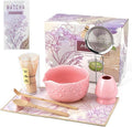 Matcha Whisk Set, 8-Piece Ceramic Japanese Matcha Bowl & Accessories Kit for Traditional Tea Ceremony, Home Use & Gifts (Pink)