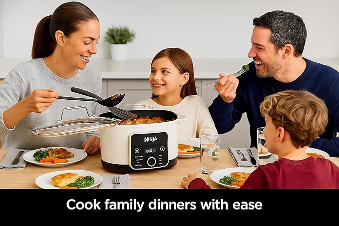 Ninja Foodi PossibleCooker PRO 14-in-1 8.5 Qt Multi-Cooker – Replaces 14 Tools, Nonstick Pot, Glass Lid & Integrated Spoon (White)