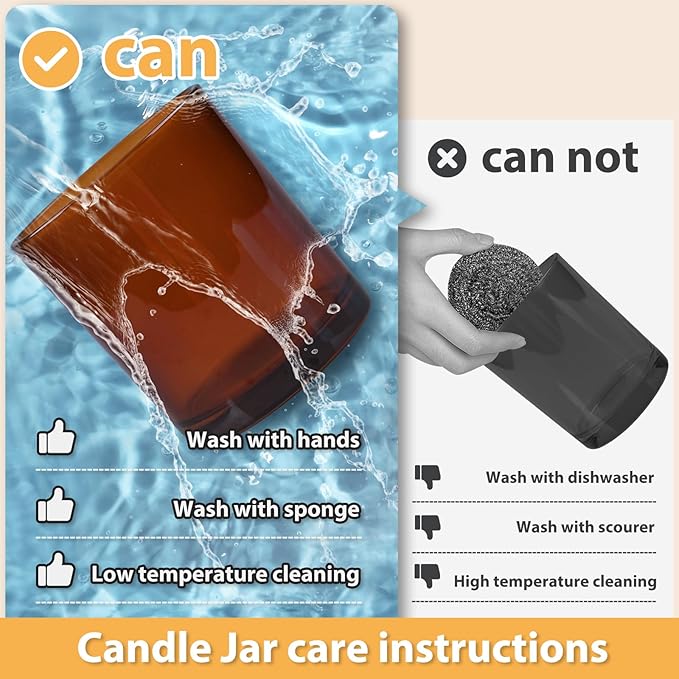 SHOWIN 14 OZ Thick Candle Jars for Making Candles 12 Pcs, 3 Wick Empty Jars with Wood Lids for Candle Making, Sample Container,Clear Brown