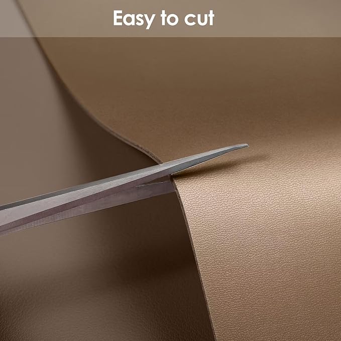 Leather Table Cover,1.8mm Thick,42x84 Inch Table Protector,Table Protector for Dining Room Table,Dining Table Cover,Waterproof Table Cover.(Mud Color+Champagne Gold,42x84)