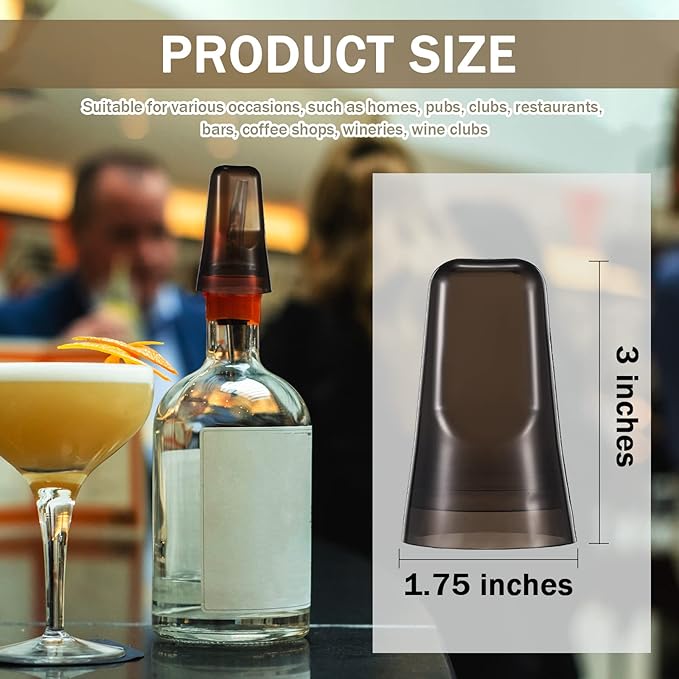 Chengu 36 Pieces Liquor Bottle Covers Pour Spout Covers Bar Toppers for Bottles Universal Pour Dispenser Dust Translucent Silicone Rubber Spout Caps for Bar Home Kitchen Tools Supplies (Black)