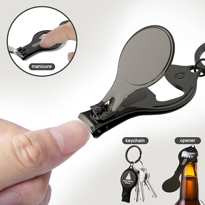 50pcs Personalized 4 in 1 Multi Function Bottle Opener, Nail Clipper, Wedding Favors Brewery, Private Customized, Black, Multitool Gifts for Men