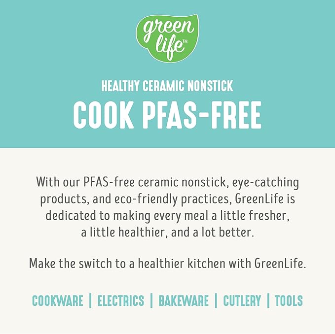 GreenLife 3.5QT Slow Cooker, Non-Toxic PFAS-Free Ceramic Nonstick Removable Interior Bowl, Programmable, Keep Warm, Stovetop & Oven Safe, Dishwasher Safe Parts, Glass Lid, Turquoise