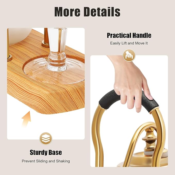 Siphon Coffee Maker, 400ml/13.53oz Manual Extract Coffee and Brew Tea Tool, Belgian/Belgium Retro Coffee Brewer with Alcohol Burner, Commercial/Domestic Balance Vacuum Coffee Pot, 9.3*4.7*14.96in Gold