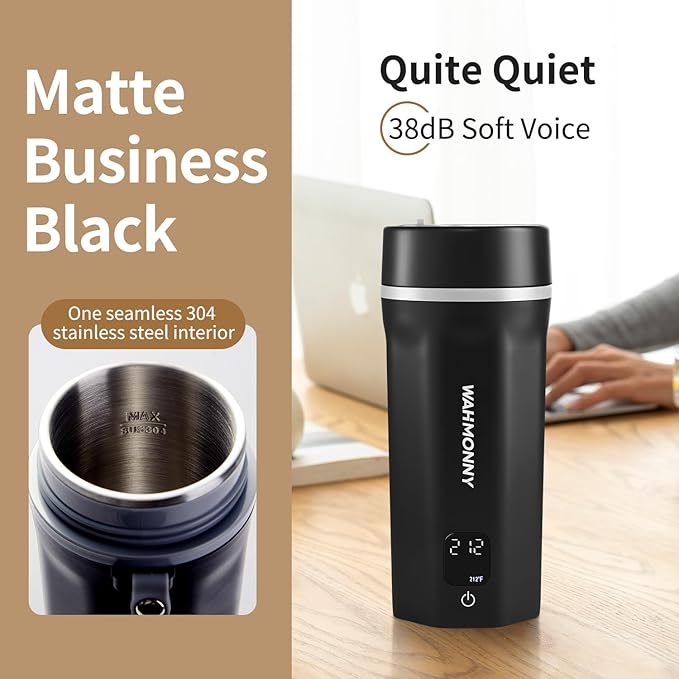 Travel Electric Kettle, Dual Voltage 110V-240V Portable Kettle 6-Temp Control,304 Stainless Steel Small Mini Tea Coffee Kettle,400W Fast Water Boiler, Black (550ML)