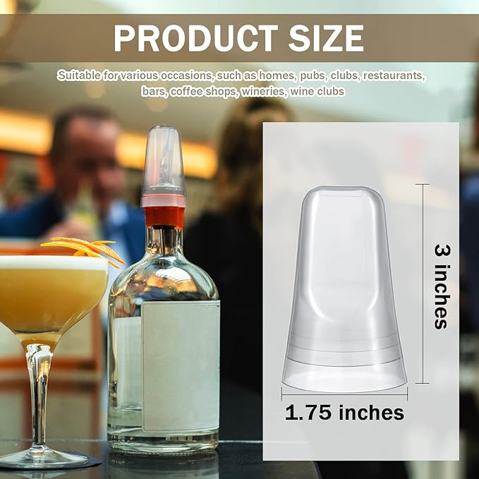 Chengu 36 Pieces Liquor Bottle Toppers for Liquor Pour Bottle Covers Universal Pour Dispenser Bar Dust Translucent Rubber Spout Covers for Home Kitchen Tools Supplies