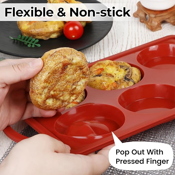CAKETIME Muffin Top Pan Non Stick, 3 Inch Metal Frame Round Egg Baking Pan for Oven English Muffins, Whoopie Pies, Corn Bread, Egg Bites, Breakfast Sandwiches Tarts 3 Pack Brown