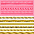 Silicone Pie Crust Molds, Knit Rope Lace Chain Chocolate Molds, Cake Decoration Fondant Baking Mold for Pastry Pies Candy Sugar Craft Gum Paste Cookie Clay Resin