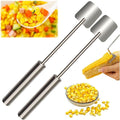 Corn Peeler, Corn Kernel Removers, Long Handle Stainless Steel Corn Stripping Tool Thresher Scraper for Home Kitchens, Restaurant Chefs