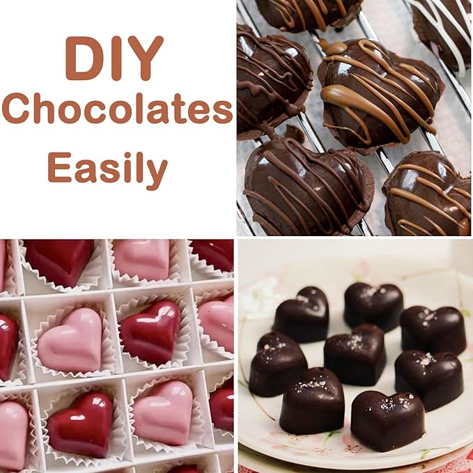 Heart Chocolate Molds Silicone, Small Gummy Molds Shaped Heart for Fondant/Fruit Snacks, Candy Molds Silicone for Valentine/Anniversary/Wedding, Wax Melt Molds 15 Cavities, 8 ml