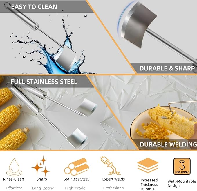 2 Pack Corn Cob Peeler, Corn Stripper, Corn Peeler for Corn on the Cob, Corn Cob Stripper Tool, Efficient Design Perfect for Dining Enthusiasts