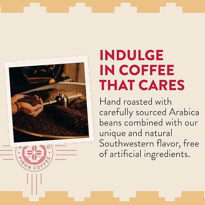 New Mexico Piñon Piñon Fudge Ground Coffee Medium Roast 100% Brazilian Arabica, Naturally Flavored Rich Chocolate & Nutty Scoop & Brew Grounds - 2 Lb Bag