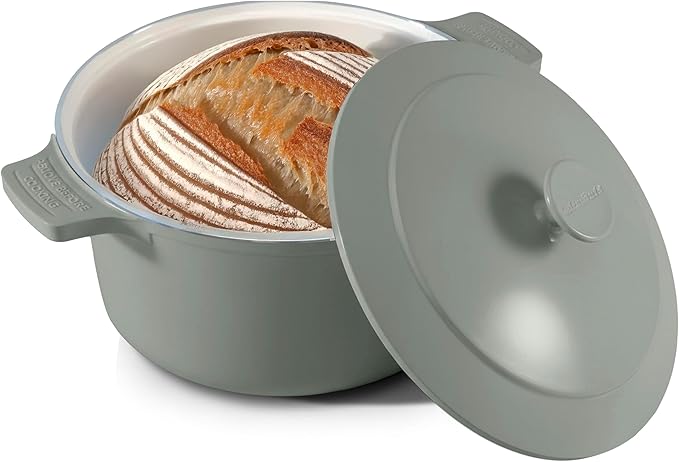Gotham Steel 5 Qt Dutch Oven Pot with Lid, Nonstick Ceramic Dutch Oven Stock Pot Perfect Bread Baking, Stovetop Oven & Dishwasher Safe, Sage Green