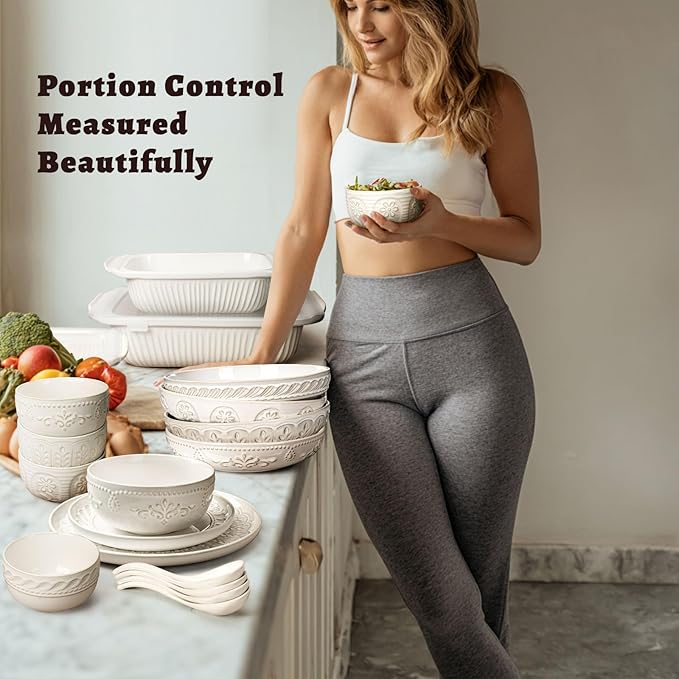Artena Small Bowls Set of 4, 12 oz Ceramic Embossment Dessert Bowls, white Bowl for Kitchen, Ice Cream, Side Dishes, Rice, Cereal, Fruit, 4.5 Inch, Microwave & Dishwasher Safe, Willow Leaf